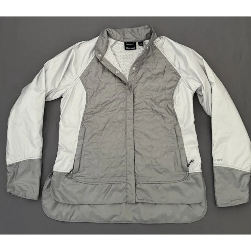Marmot Macchia‎ Jacket Womens Size Large Gray Polartec Strom Thermal Insulated